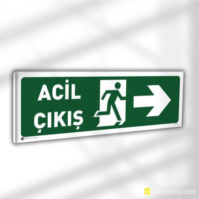 Acil Çıkış Sağa Yönlendirme | İş Güvenlik Levhaları Acil Çıkış Sağa Yönlendirme