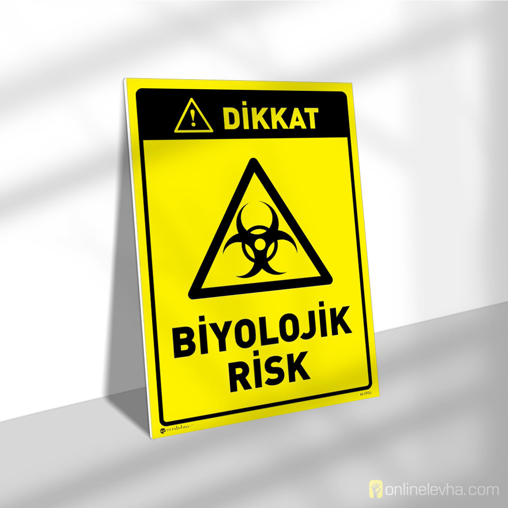 Dikkat Biyolojik Risk | İş Güvenlik Levhaları Dikkat Biyolojik Risk