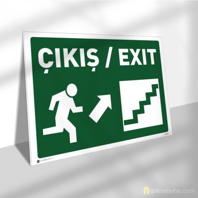 Acil Çıkış / Exit Sağ Yukarı Merdiven Yönlendirme