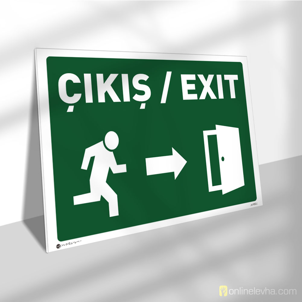 Çıkış Exit Sağa Yönlendirme | İş Güvenlik Levhaları Çıkış Exit Sağa Yönlendirme