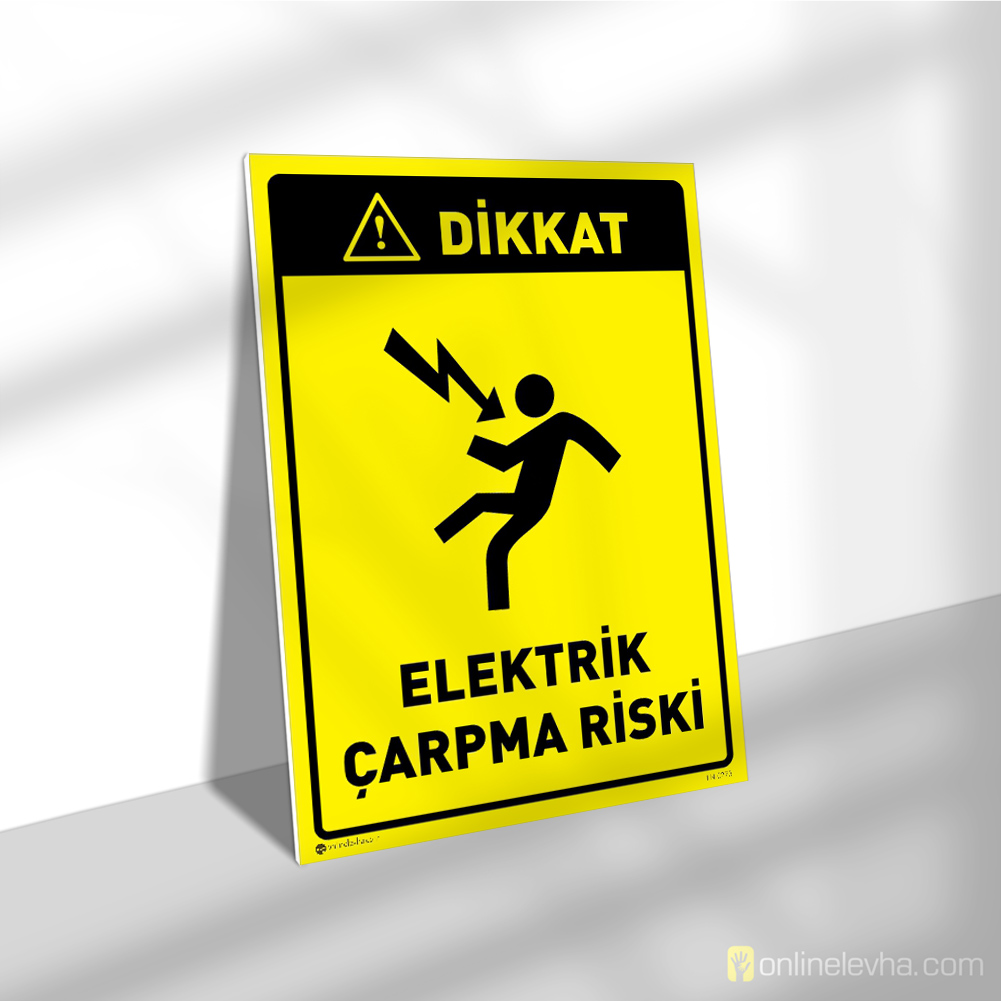 Dikkat Elektrik Çarpma Riski | İş Güvenlik Levhaları Dikkat Elektrik Çarpma Riski