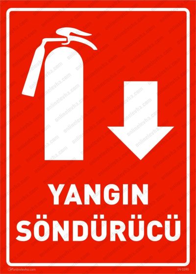 Yangın Söndürme Cihazı Aşağı Yön Levhası