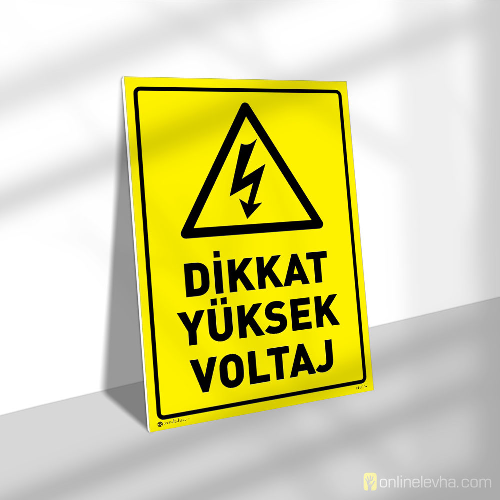 Dikkat Yüksek Voltaj | İş Güvenlik Levhaları Dikkat Yüksek Voltaj