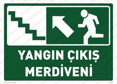 Yangın Çıkış Merdiveni Sol Yön Levhası