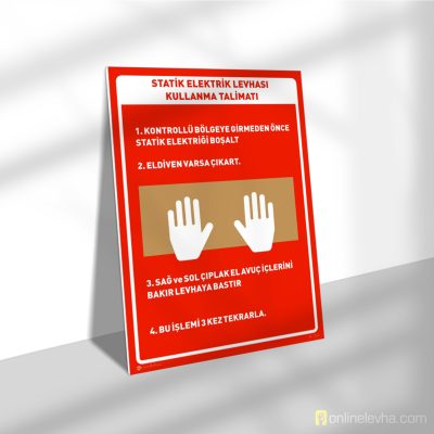 Statik Elektrik Kullanma Talimatı | İş Güvenlik Levhaları Statik Elektrik Kullanma Talimatı