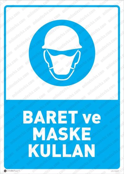 baret-ve-maske-kullan | İş Güvenlik Levhaları
