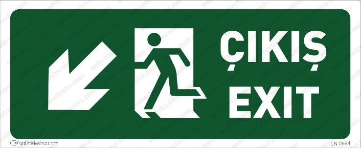 cikis-exit-sol-asaggi | İş Güvenlik Levhaları