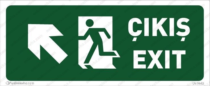 cikis-exit-sol-yukari | İş Güvenlik Levhaları