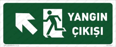 Yangın Çıkışı, Yukarı Sol Çapraz Yön Levhası