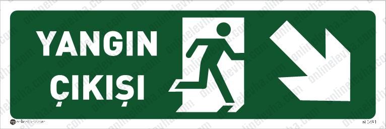 yngin-cikisi-sag-asagi | İş Güvenlik Levhaları