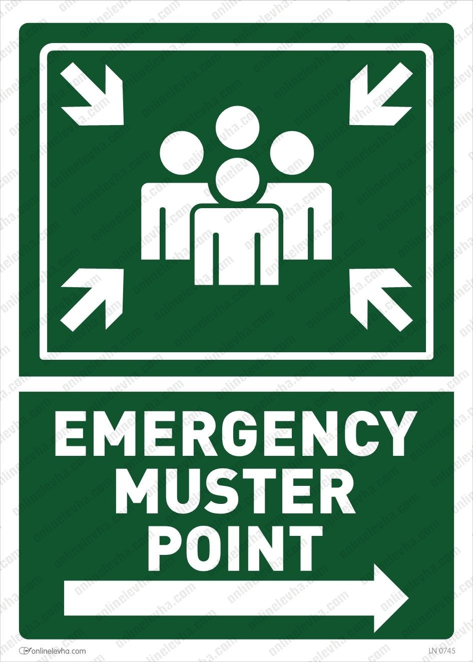 emegency-muster-point-right-way | İş Güvenlik Levhaları