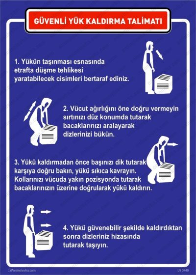 Güvenli Yük Kaldırma Talimatı Levhası