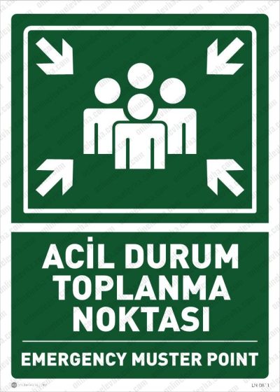 Acil Durum Toplanma Noktası (TR/EN) Levhası