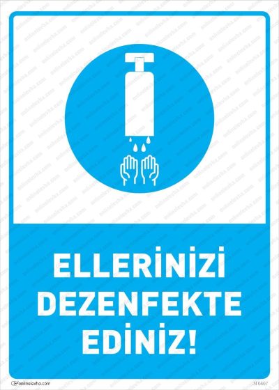 Ellerinizi Dezenfekte Ediniz Levhası