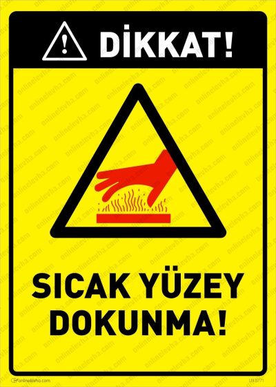 Dikkat Sıcak Yüzey Dokunma Levhası