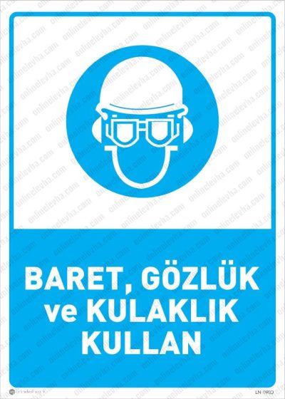 Baret, Gözlük ve Kulaklık Kullan Levhası