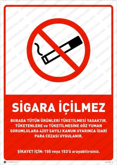Sigara İçilmez Yasal Uyarı Levhası