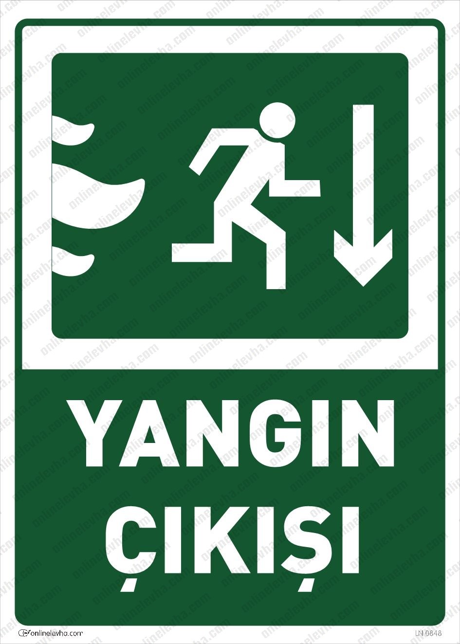 yangin-cikisi-sag-asagi-yon-levhasi | İş Güvenlik Levhaları