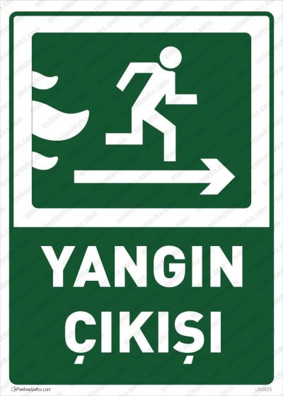 Yangın Çıkışı Sağ Yön Levhası
