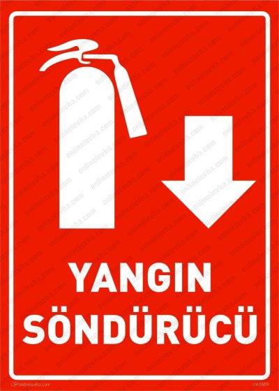 Yangın Söndürücü Sol Aşağı Yön Levhası