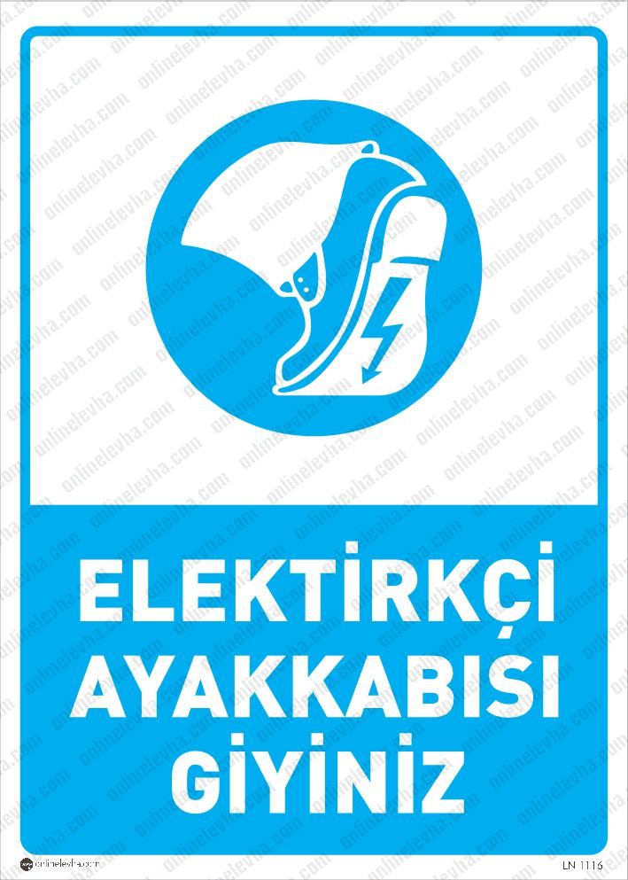 elektrikci-ayakkabisi-giyiniz | İş Güvenlik Levhaları