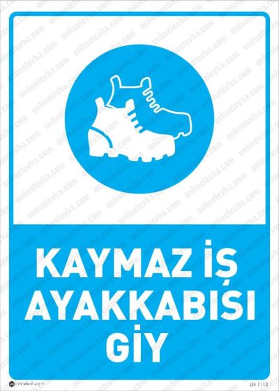 Kaymaz İş Ayakkabısı Giy Levhası