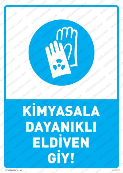 Kimyasala Dayanıklı Eldiven Giy Levhası