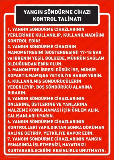 yangin-sondurme-cihazi-kontrol-talimati | İş Güvenlik Levhaları