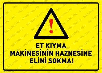 Et Kıyma Makinesinin Haznesine Elini Sokma Levhası