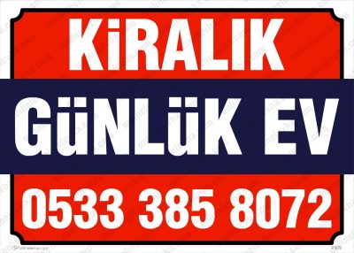 Kiralık Günlük Ev İlan Afişi