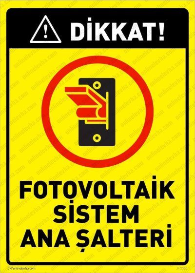 Fotovoltaik Sistem Ana Şalteri Levhası