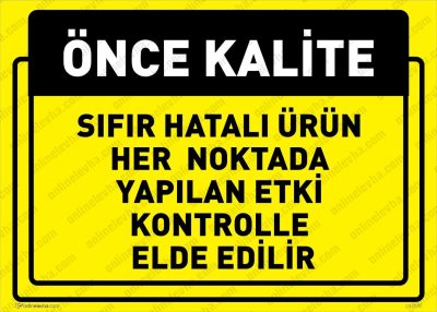 Sıfır Hatalı Ürün Kontrolle Elde Edilir Levhası