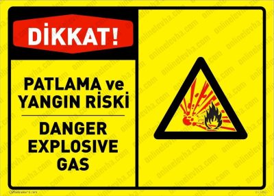 Patlama ve Yangın Riski Levhası, Danger Explosive Gas