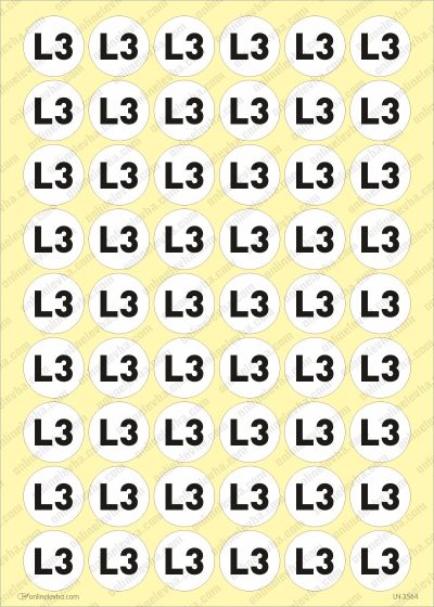 L3 Elektrik Panosu Etiketi