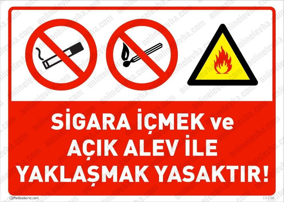 sigara-icmek-acik-alevle-yaklasmak-yasaktir-levhasi | İş Güvenlik Levhaları