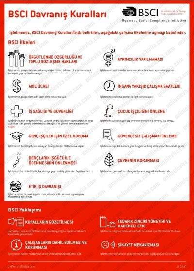 BSCI Davranış Kuralları Levhası