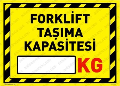 Forklift Taşıma Kapasitesi Levhası