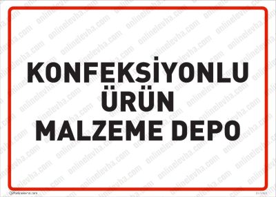 Konfeksiyonlu Ürün Malzeme Depo Levhası