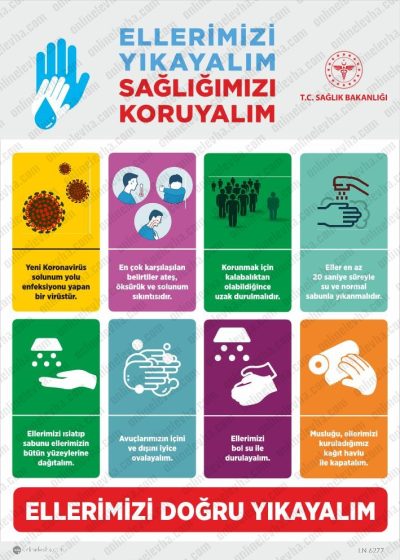 Ellerimizi Yıkayalım Sağlığımızı Koruyalım Levhası