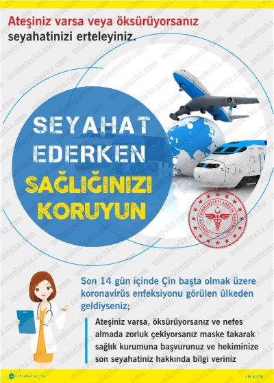 Seyahat Ederken Sağlığınızı Koruyunuz Levhası