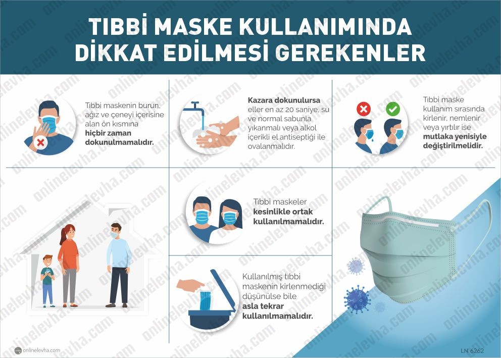tibbi-maske-kullaniminda-dikkat-edilmesi-gerekenler-levhasi | İş Güvenlik Levhaları